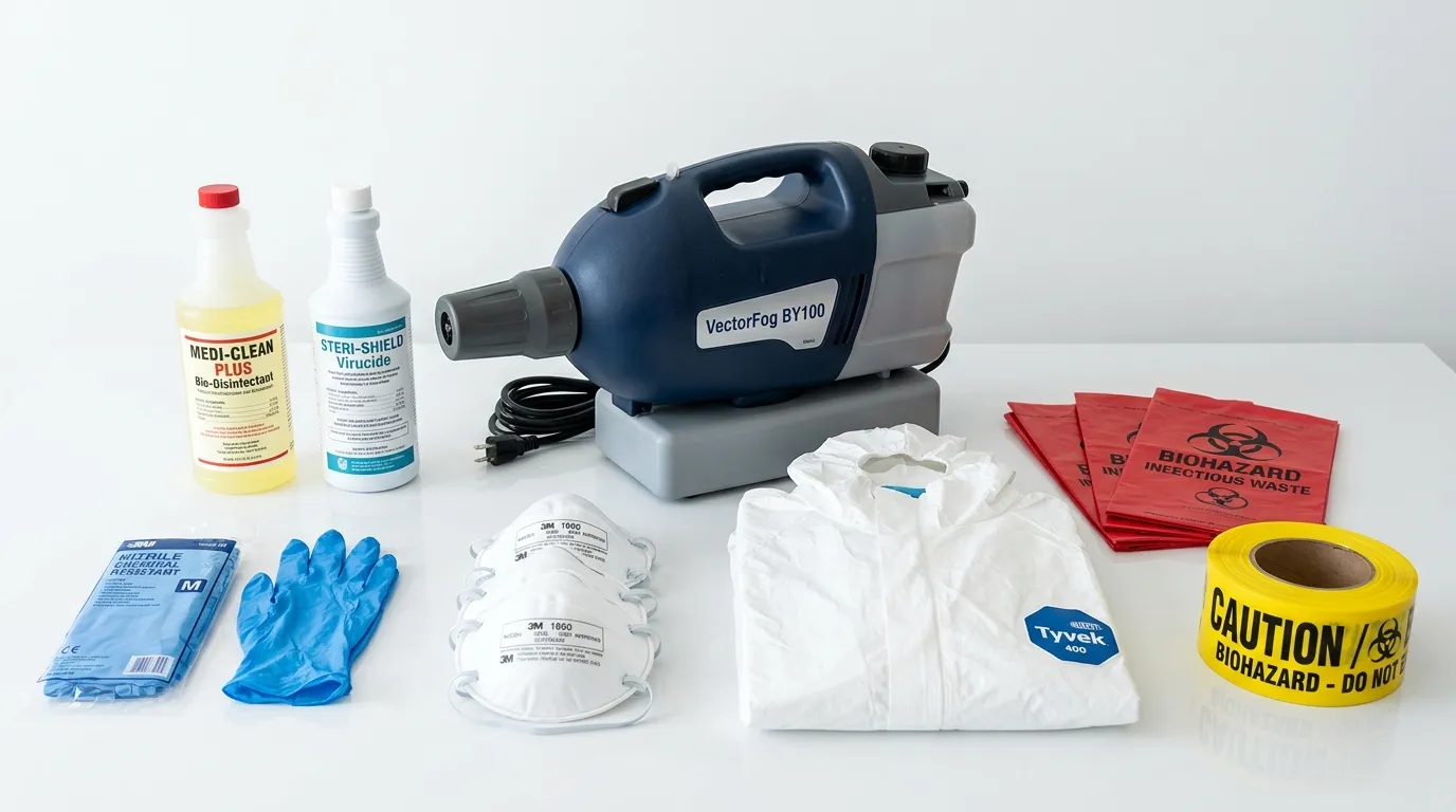 Professional biohazard remediation crew working in Hamilton Square